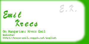 emil krecs business card